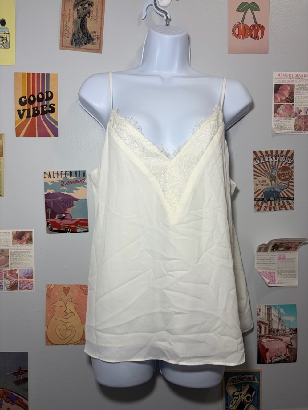 Socialite Cream Satin Cami